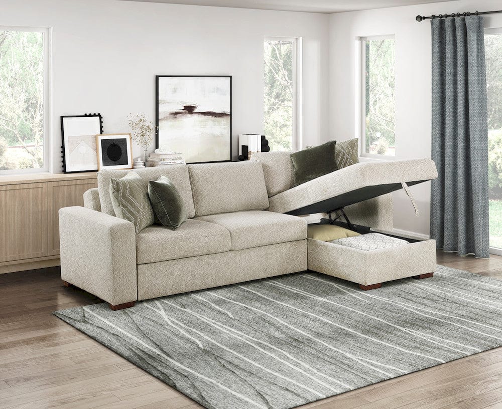 Homelegance  - Isla 2-Piece Sectional W/ Convertible and Reversible Chaise, Hidden Storage, Click Motion Back in Sage Sand - 8548x3VC2AA  view 8