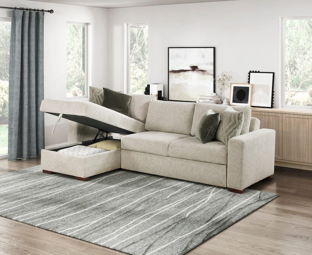 Homelegance  - Isla 2-Piece Sectional W/ Convertible and Reversible Chaise, Hidden Storage, Click Motion Back in Sage Sand - 8548x3VC2AA  view 9