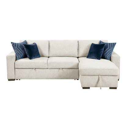 Homelegance  - Isla 2-Piece Sectional W/ Reversible Chaise, Pull-out Bed and Hidden Storage, Click Motion Back in Beige - 8548BEx3VC2ACLA  view 1