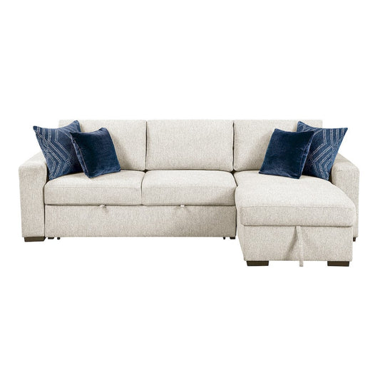 Homelegance  - Isla 2-Piece Sectional W/ Reversible Chaise, Pull-out Bed and Hidden Storage, Click Motion Back in Beige - 8548BEx3VC2ACLA  view 1