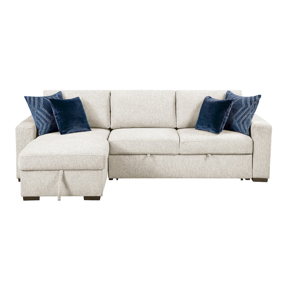 Homelegance  - Isla 2-Piece Sectional W/ Reversible Chaise, Pull-out Bed and Hidden Storage, Click Motion Back in Beige - 8548BEx3VC2ACLA  view 6
