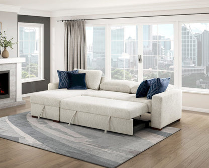 Homelegance  - Isla 2-Piece Sectional W/ Reversible Chaise, Pull-out Bed and Hidden Storage, Click Motion Back in Beige - 8548BEx3VC2ACLA  view 8