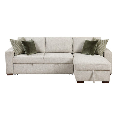 Homelegance  - Isla 2-Piece Sectional W/ Reversible Chaise, Pull-out Bed and Hidden Storage, Click Motion Back in Sage Sand - 8548x3VC2ACLA  view 1