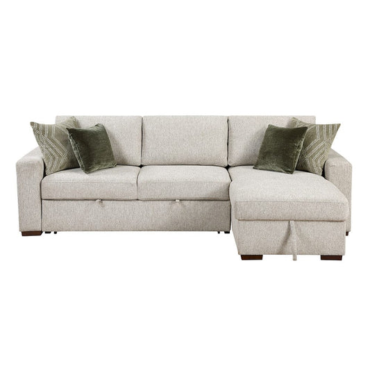 Homelegance  - Isla 2-Piece Sectional W/ Reversible Chaise, Pull-out Bed and Hidden Storage, Click Motion Back in Sage Sand - 8548x3VC2ACLA  view 1