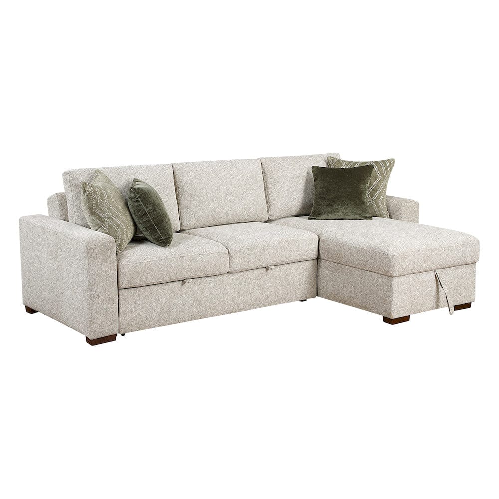 Homelegance  - Isla 2-Piece Sectional W/ Reversible Chaise, Pull-out Bed and Hidden Storage, Click Motion Back in Sage Sand - 8548x3VC2ACLA  view 8