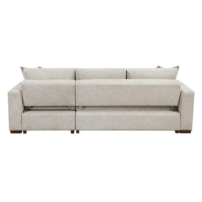 Homelegance  - Isla 2-Piece Sectional W/ Reversible Chaise, Pull-out Bed and Hidden Storage, Click Motion Back in Sage Sand - 8548x3VC2ACLA  view 11