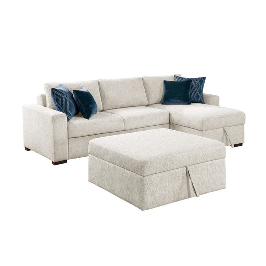 Homelegance  - Isla 3-Piece Sectional W/ Convertible and Reversible Chaise, Hidden Storage, Click Motion Back and Ottoman in Beige - 8548BEx4VC2AAOT  view 1