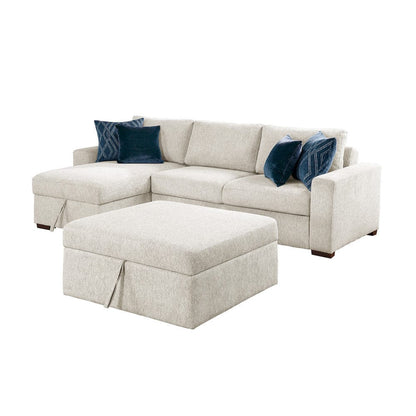 Homelegance  - Isla 3-Piece Sectional W/ Convertible and Reversible Chaise, Hidden Storage, Click Motion Back and Ottoman in Beige - 8548BEx4VC2AAOT  view 9