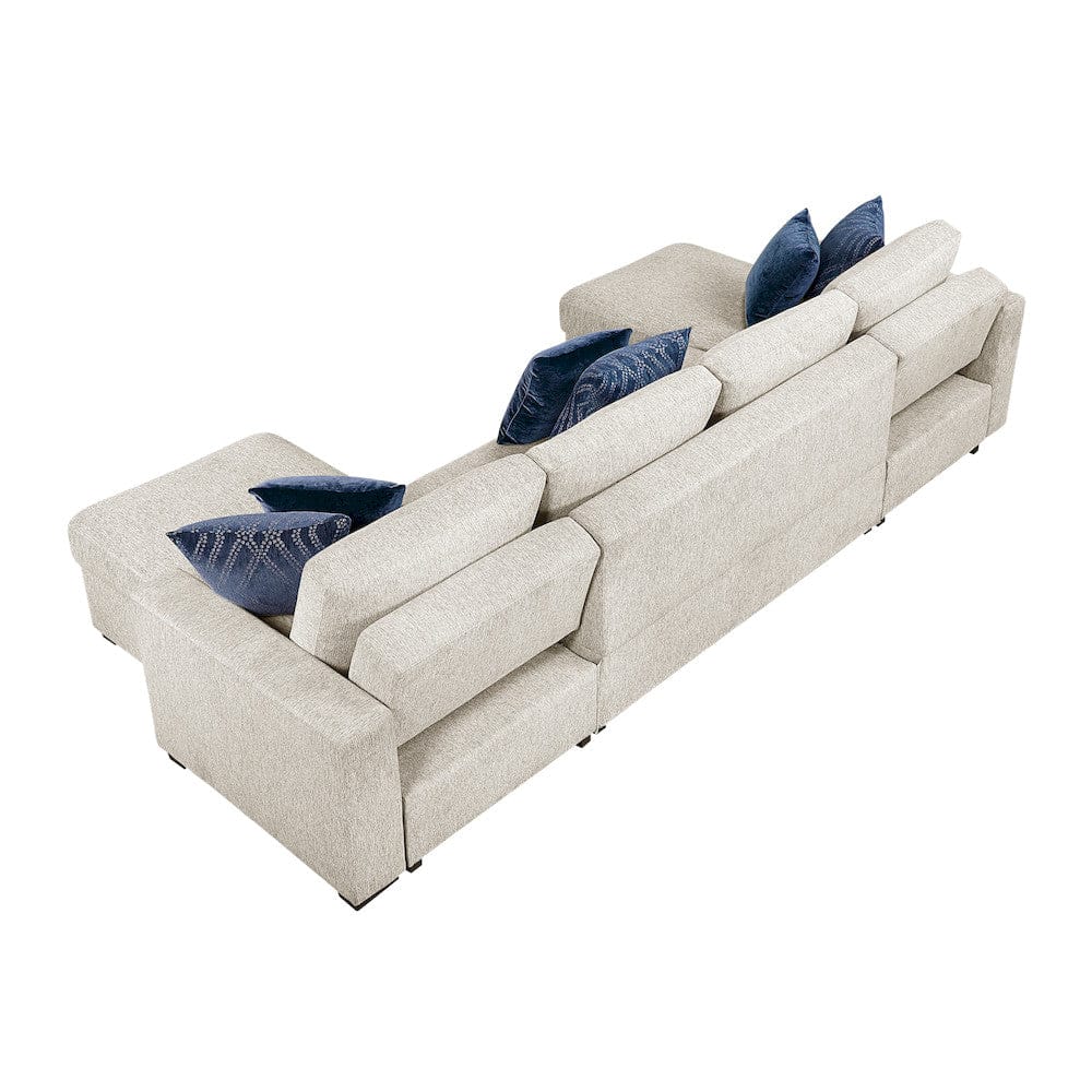 Homelegance  - Isla 3-Piece Sectional W/ Convertible and Reversible Chaise, Hidden Storage, Click Motion Back in Beige - 8548BEx42VC2AA  view 8