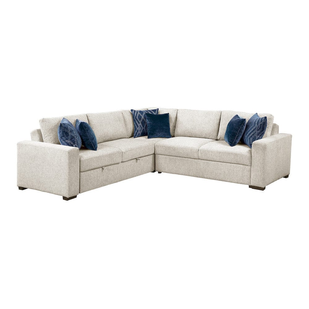 Homelegance  - Isla 3-Piece Sectional W/ Pull-out Bed in Beige - 8548BEx42ACLCR2AA  view 1