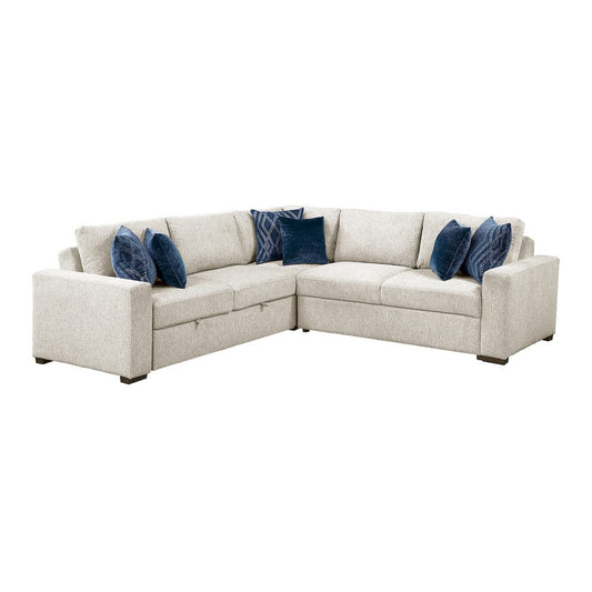 Homelegance  - Isla 3-Piece Sectional W/ Pull-out Bed in Beige - 8548BEx42ACLCR2AA  view 1