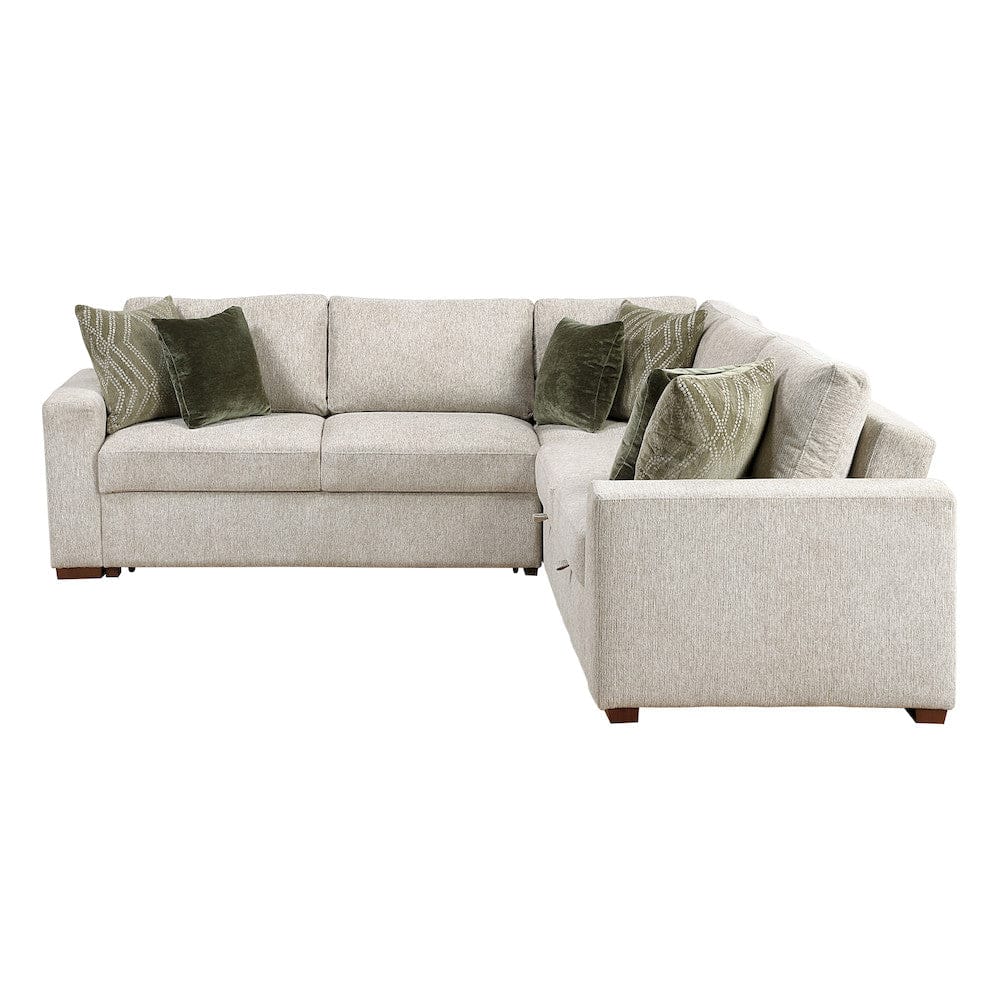 Homelegance  - Isla 3-Piece Sectional W/ Pull-out Bed in Sage Sand - 8548x42ACLCR2AA  view 4