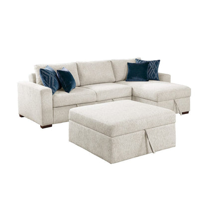 Homelegance  - Isla 3-Piece Sectional W/ Reversible Chaise, Pull-out Bed, Hidden Storage and Ottoman, Click Motion Back in Beige - 8548BEx4VC2ACLAOT  view 5