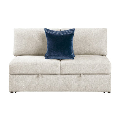 Homelegance  - Isla 3-Piece Sectional W/ Reversible Chaise, Pull-out Bed, Hidden Storage and Ottoman, Click Motion Back in Beige - 8548BEx4VC2ACLAOT  view 6