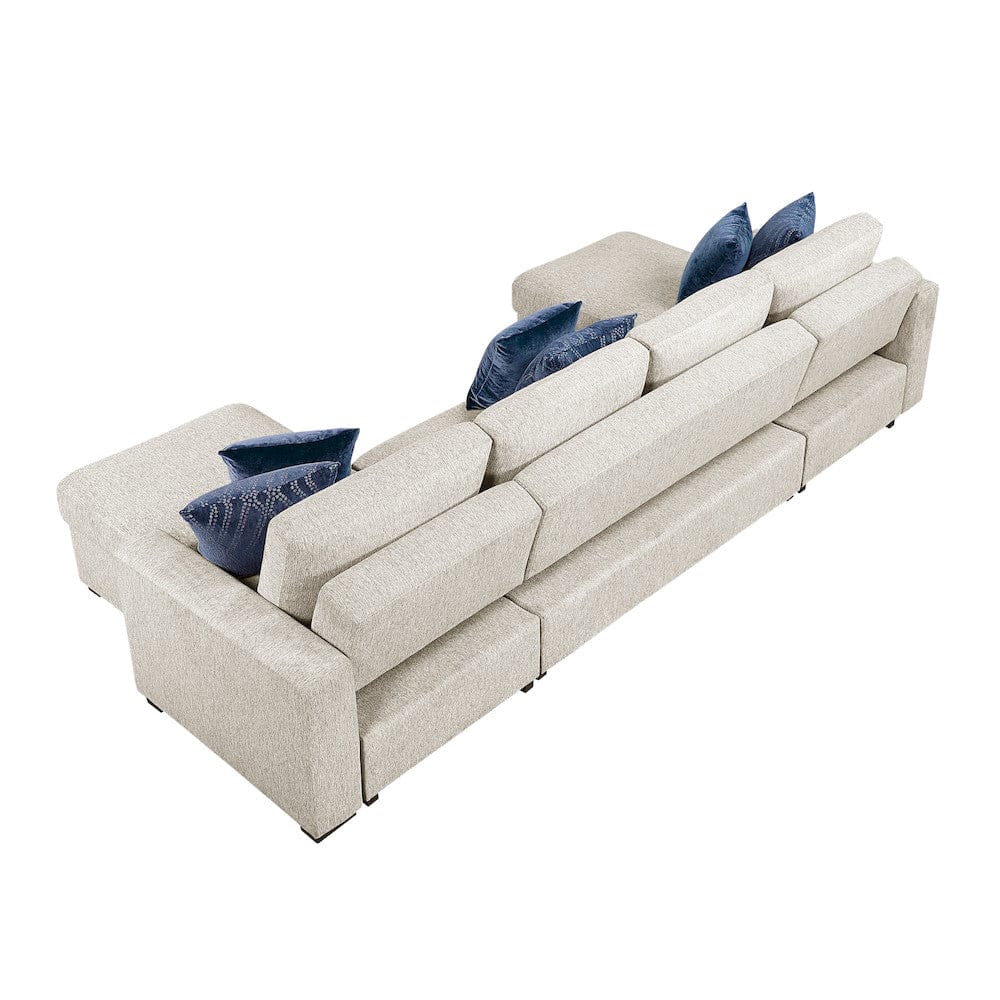 Homelegance  - Isla 3-Piece Sectional W/ Reversible Chaises, Pull-out Bed and Hidden Storage, Click Motion Back in Beige - 8548BEx42VC2ACLA  view 10