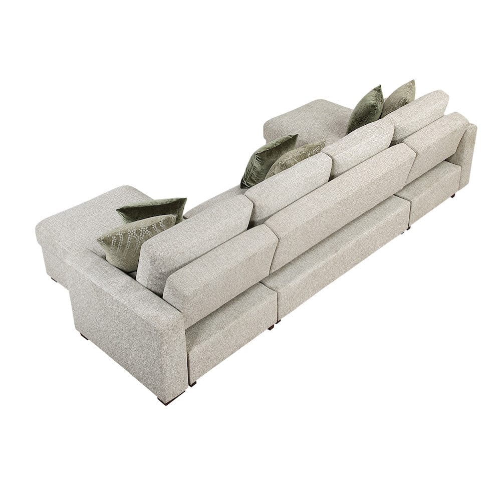 Homelegance  - Isla 3-Piece Sectional W/ Reversible Chaises, Pull-out Bed and Hidden Storage, Click Motion Back in Sage Sand - 8548x42VC2ACLA  view 11