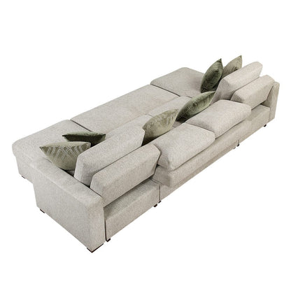 Homelegance  - Isla 3-Piece Sectional W/ Reversible Chaises, Pull-out Bed and Hidden Storage, Click Motion Back in Sage Sand - 8548x42VC2ACLA  view 12
