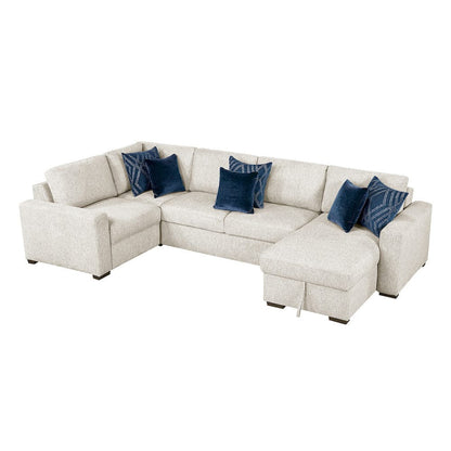 Homelegance  - Isla 4-Piece Sectional W/ Convertible and Reversible Chaise, Hidden Storage, Click Motion Back in Beige - 8548BEx5VC2ACRACA  view 8
