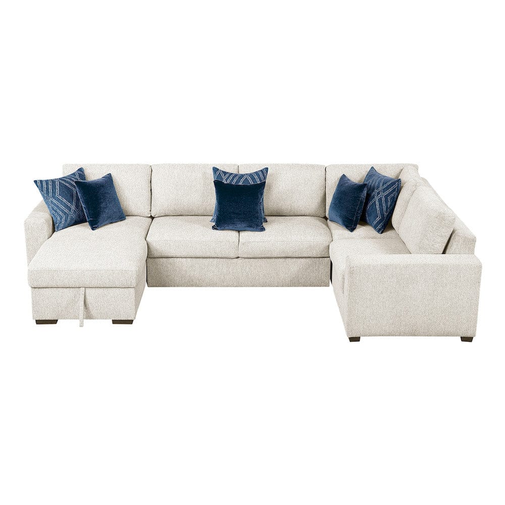 Homelegance  - Isla 4-Piece Sectional W/ Convertible and Reversible Chaise, Hidden Storage, Click Motion Back in Beige - 8548BEx5VC2ACRACA  view 9