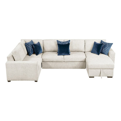 Homelegance  - Isla 4-Piece Sectional W/ Convertible and Reversible Chaise, Hidden Storage, Click Motion Back in Beige - 8548BEx5VC2ACRACA  view 10