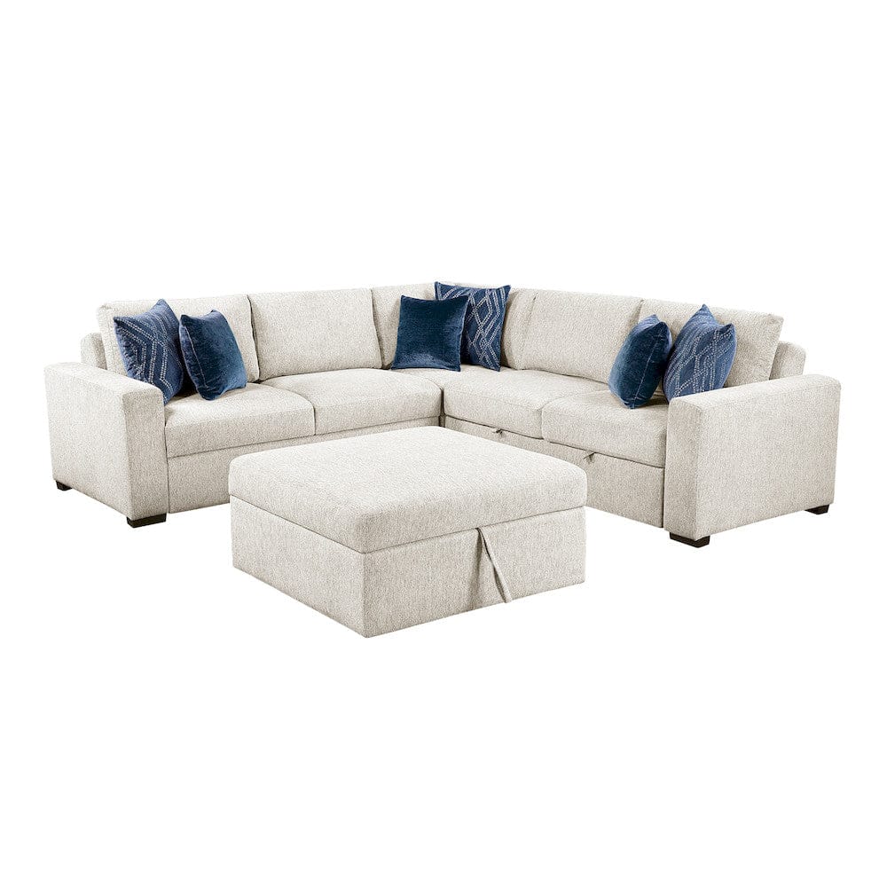 Homelegance  - Isla 4-Piece Sectional W/ Pull-out Bed and Ottoman in Beige - 8548BEx52ACLCR2AAOT  view 1