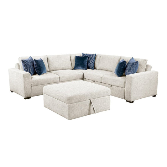 Homelegance  - Isla 4-Piece Sectional W/ Pull-out Bed and Ottoman in Beige - 8548BEx52ACLCR2AAOT  view 1
