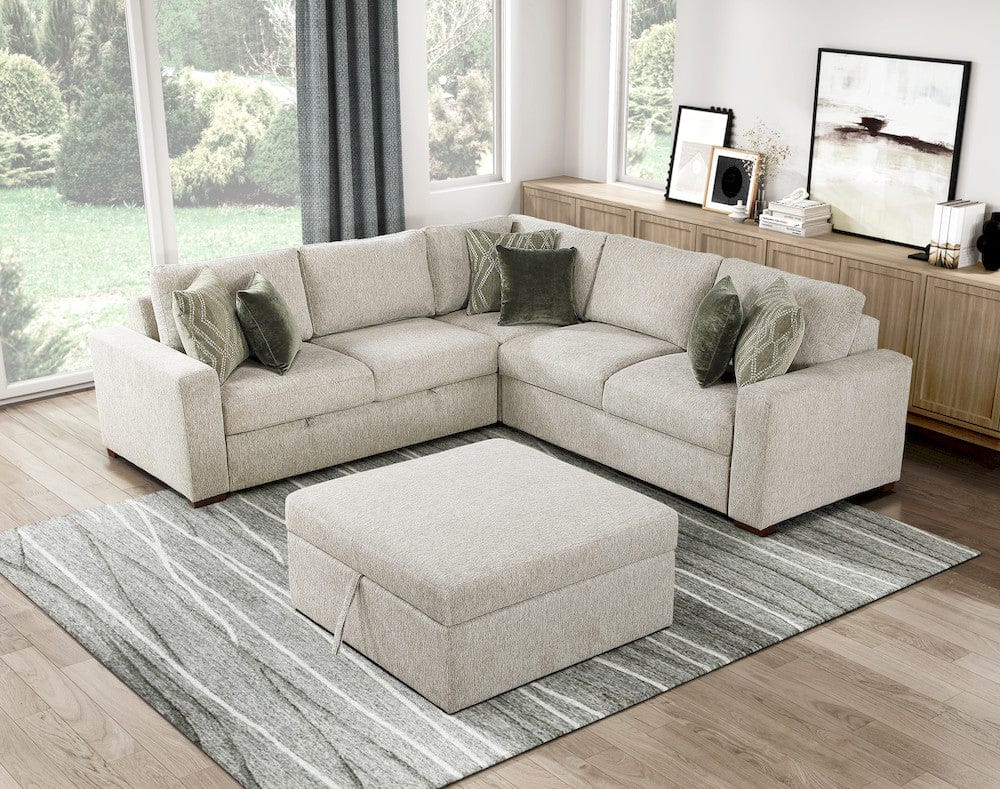 Homelegance  - Isla 4-Piece Sectional W/ Pull-out Bed and Ottoman in Sage Sand - 8548x52ACLCR2AAOT  view 1