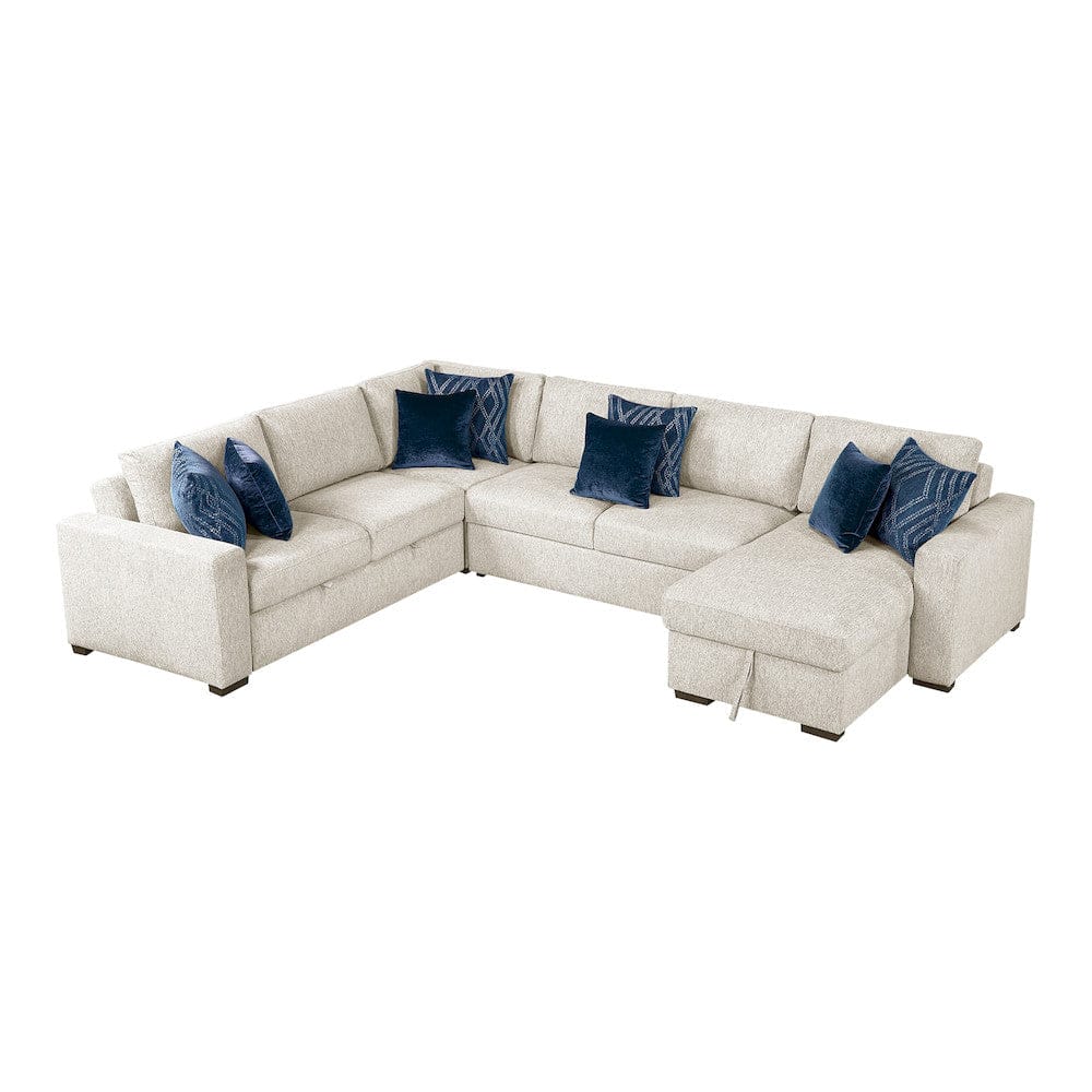 Homelegance  - Isla 4-Piece Sectional W/ Reversible Chaise, Pull-out Bed and Hidden Storage in Beige - 8548BEx5VC2ACR2ACLA  view 1
