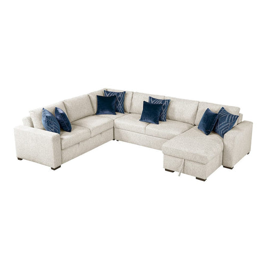 Homelegance  - Isla 4-Piece Sectional W/ Reversible Chaise, Pull-out Bed and Hidden Storage in Beige - 8548BEx5VC2ACR2ACLA  view 1