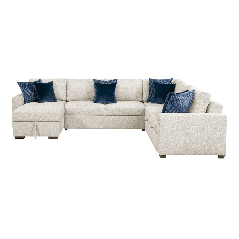 Homelegance  - Isla 4-Piece Sectional W/ Reversible Chaise, Pull-out Bed and Hidden Storage in Beige - 8548BEx5VC2ACR2ACLA  view 5