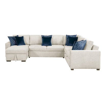 Homelegance  - Isla 4-Piece Sectional W/ Reversible Chaise, Pull-out Bed and Hidden Storage in Beige - 8548BEx5VC2ACR2ACLA  view 5