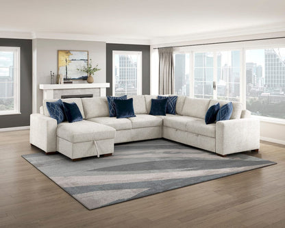 Homelegance  - Isla 4-Piece Sectional W/ Reversible Chaise, Pull-out Bed and Hidden Storage in Beige - 8548BEx5VC2ACR2ACLA  view 11