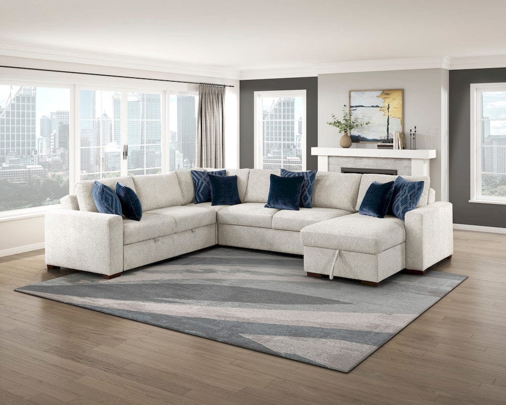 Homelegance  - Isla 4-Piece Sectional W/ Reversible Chaise, Pull-out Bed and Hidden Storage in Beige - 8548BEx5VC2ACR2ACLA  view 12