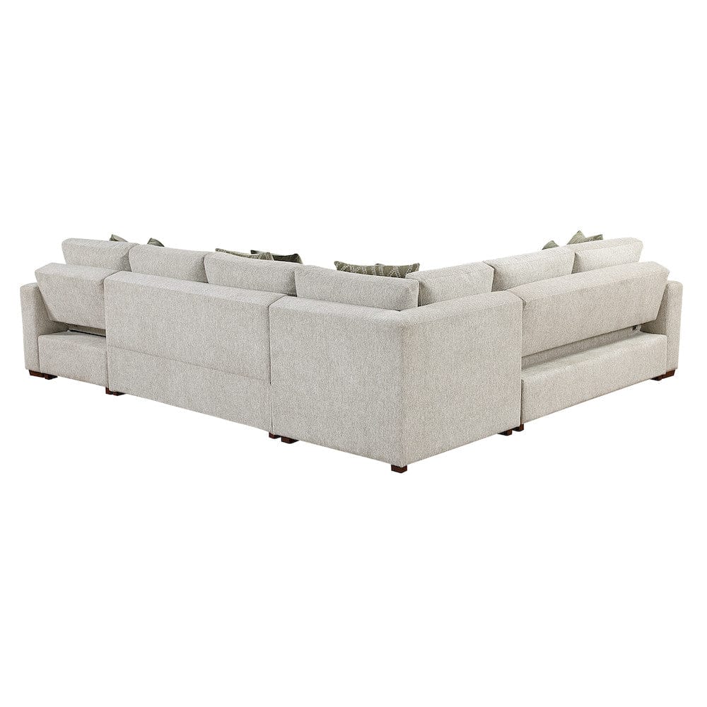 Homelegance  - Isla 4-Piece Sectional W/ Reversible Chaise, Pull-out Bed and Hidden Storage in Sage Sand - 8548x5VC2ACR2ACLA  view 4