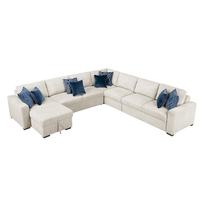 Homelegance  - Isla 5-Piece Sectional W/ Convertible and Reversible Chaise, Hidden Storage, Click Motion Back in Beige - 8548BEx6VCCR22AACA  view 4