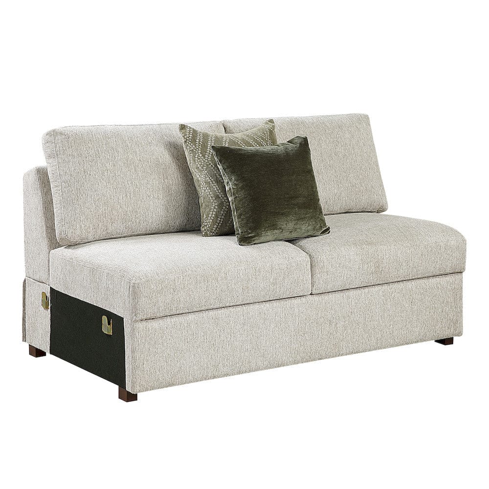 Homelegance  - Isla 5-Piece Sectional W/ Convertible and Reversible Chaise, Hidden Storage, Click Motion Back in Sage Sand - 8548x6VCCR22AACA  view 11