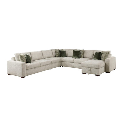 Homelegance  - Isla 5-Piece Sectional W/ Reversible Chaise and Pull-out Bed in Sage Sand - 8548x6VC2ACR2ACLACA  view 1