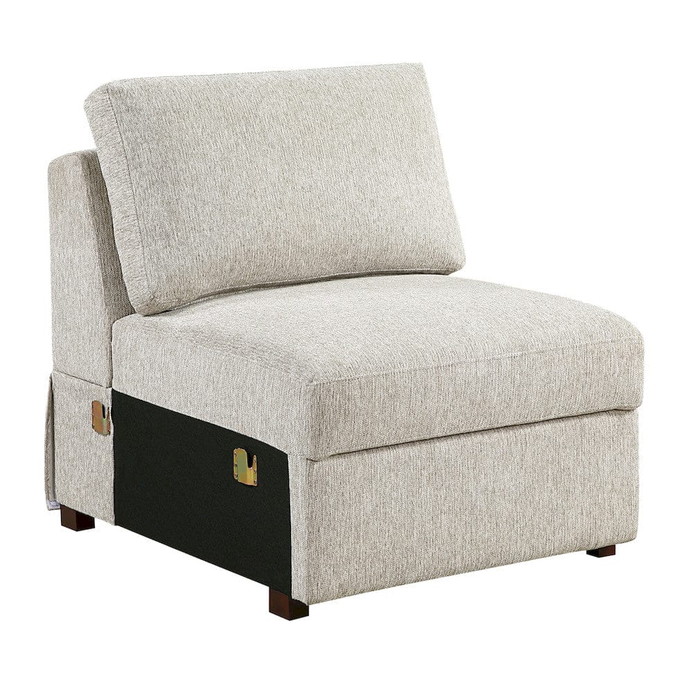 Homelegance  - Isla 5-Piece Sectional W/ Reversible Chaise and Pull-out Bed in Sage Sand - 8548x6VC2ACR2ACLACA  view 2