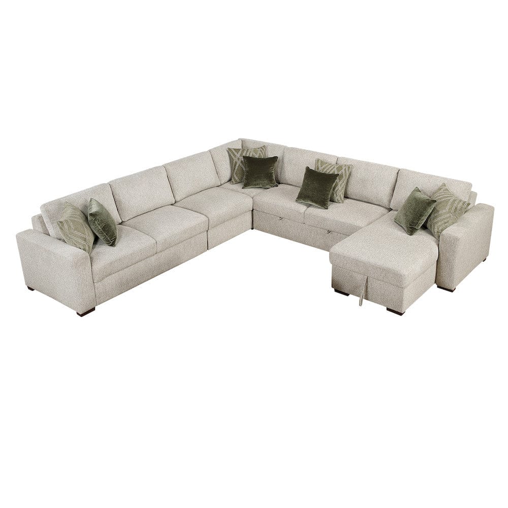 Homelegance  - Isla 5-Piece Sectional W/ Reversible Chaise and Pull-out Bed in Sage Sand - 8548x6VC2ACR2ACLACA  view 11