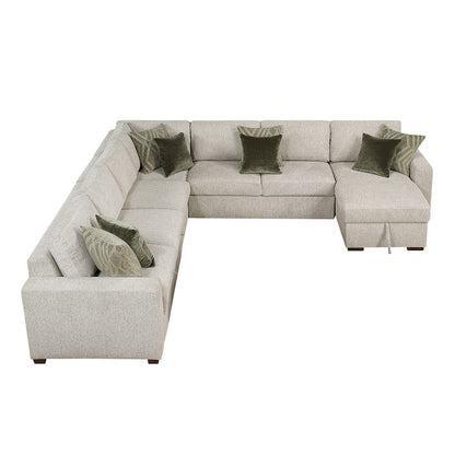 Homelegance  - Isla 5-Piece Sectional W/ Reversible Chaise and Pull-out Bed in Sage Sand - 8548x6VC2ACR2ACLACA  view 12