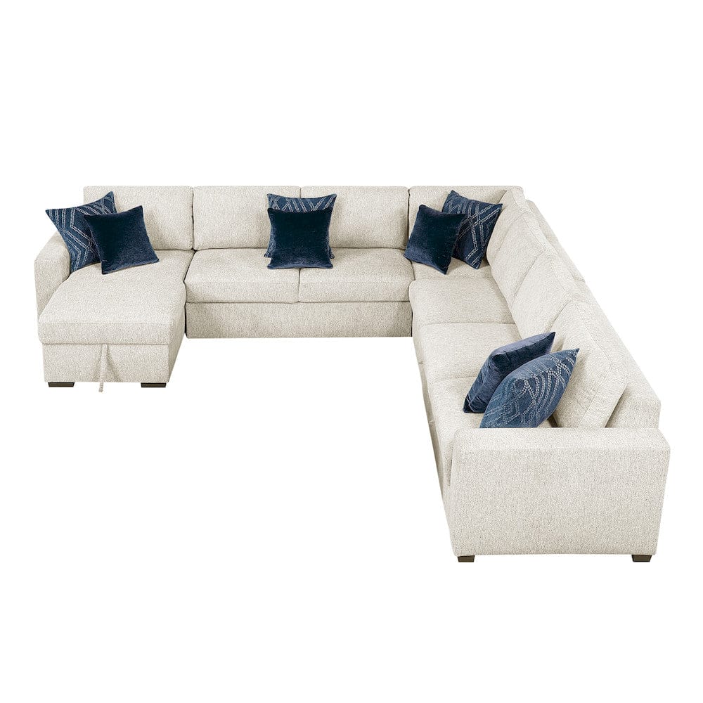Homelegance  - Isla 5-Piece Sectional W/ Reversible Chaise, Pull-out Bed and Hidden Storage in Beige - 8548BEx6VC2ACR2ACLACA  view 10