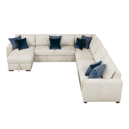 Homelegance  - Isla 5-Piece Sectional W/ Reversible Chaise, Pull-out Bed and Hidden Storage in Beige - 8548BEx6VC2ACR2ACLACA  view 11
