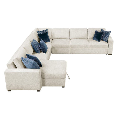 Homelegance  - Isla 5-Piece Sectional W/ Reversible Chaise, Pull-out Bed and Hidden Storage in Beige - 8548BEx6VC2ACR2ACLACA  view 12