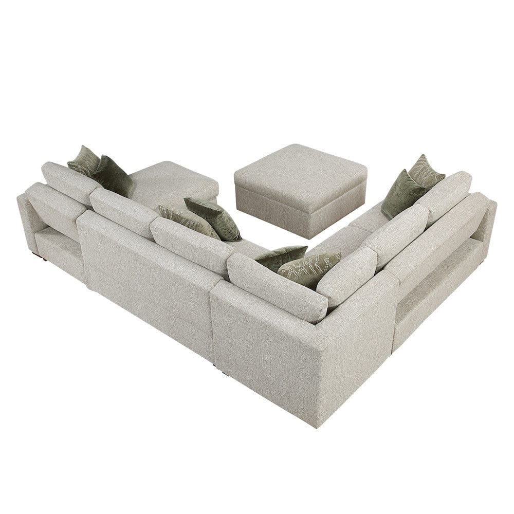 Homelegance  - Isla 5-Piece Sectional W/ Reversible Chaise, Pull-out Bed and Ottoman in Sage Sand - 8548x6VC2ACR2ACLAOT  view 5