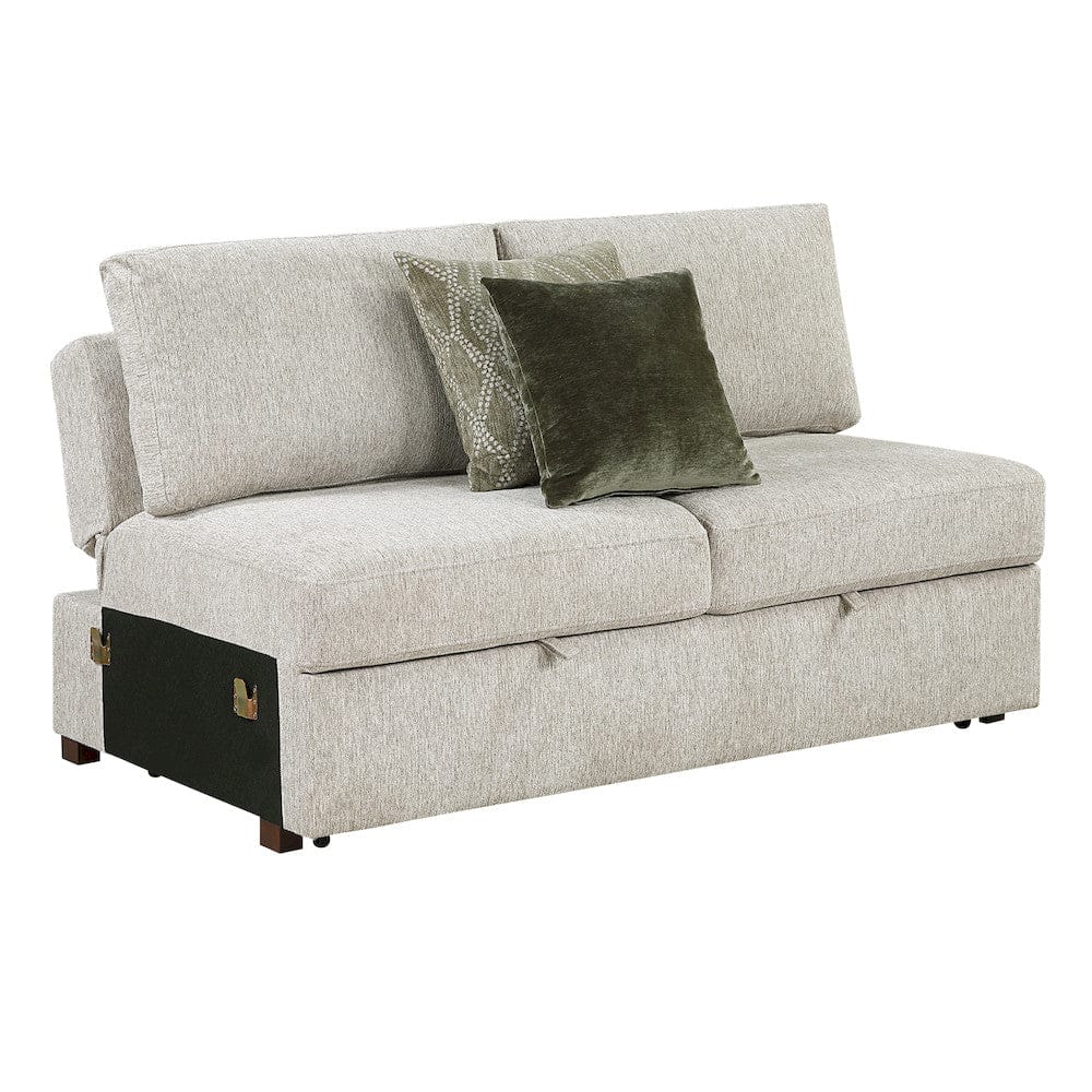 Homelegance  - Isla 6-Piece Sectional W/ Reversible Chaise, Pull-out Bed and Ottoman in Sage Sand - 8548x7VC2ACR2ACLACAOT  view 5