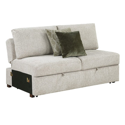 Homelegance  - Isla 6-Piece Sectional W/ Reversible Chaise, Pull-out Bed and Ottoman in Sage Sand - 8548x7VC2ACR2ACLACAOT  view 5