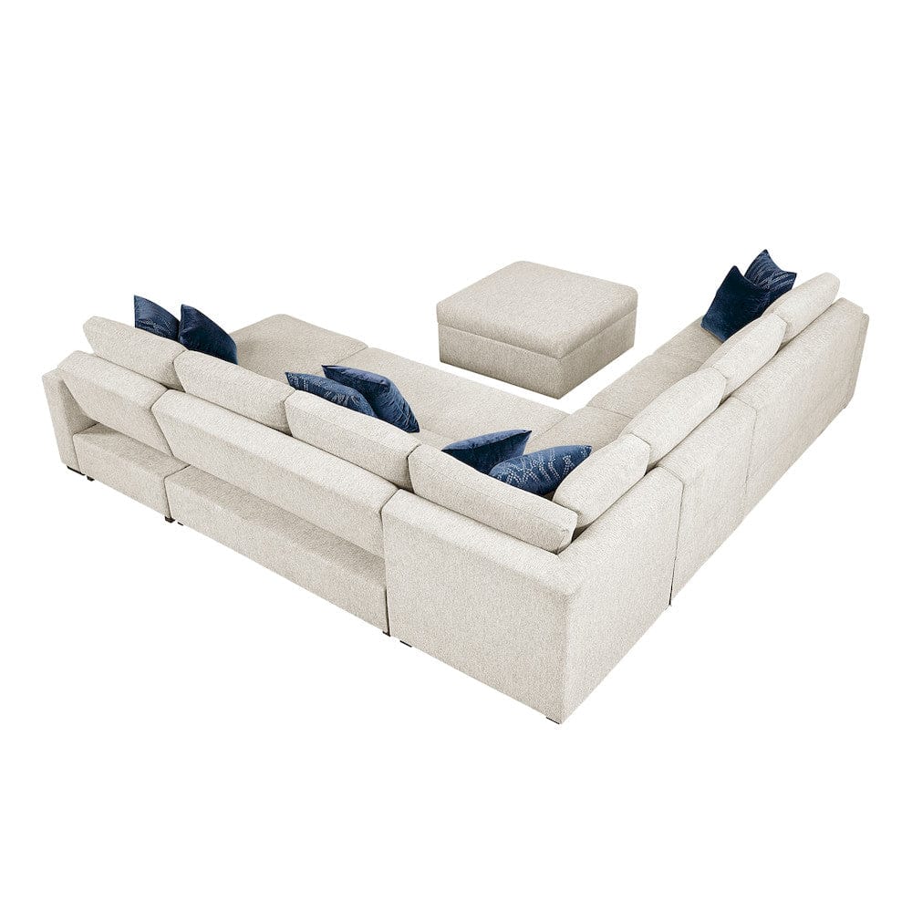 Homelegance  - Isla 6-Piece Sectional W/ Reversible Chaise, Pull-out Bed, Hidden Storage and Ottoman in Beige - 8548BEx7VC2ACR2ACLACAOT  view 3