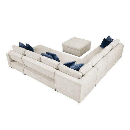 Homelegance  - Isla 6-Piece Sectional W/ Reversible Chaise, Pull-out Bed, Hidden Storage and Ottoman in Beige - 8548BEx7VC2ACR2ACLACAOT  view 3