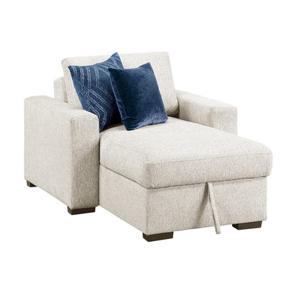 Homelegance  - Isla Convertible Chaise Lounge W/ Arms and Hidden Storage, Click Motion Back in Beige - 8548BEx2VCA  view 1