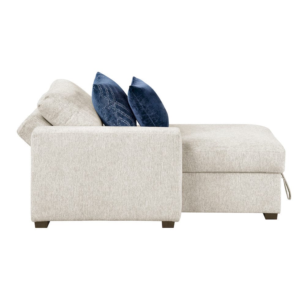 Homelegance  - Isla Convertible Chaise Lounge W/ Arms and Hidden Storage, Click Motion Back in Beige - 8548BEx2VCA  view 6